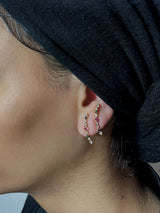 Super Nova Rainbow 14K Gold Plated Stud w. Zirkonien