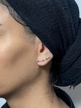 Super Nova Rainbow 14K Gold Plated Stud w. Zirkonien