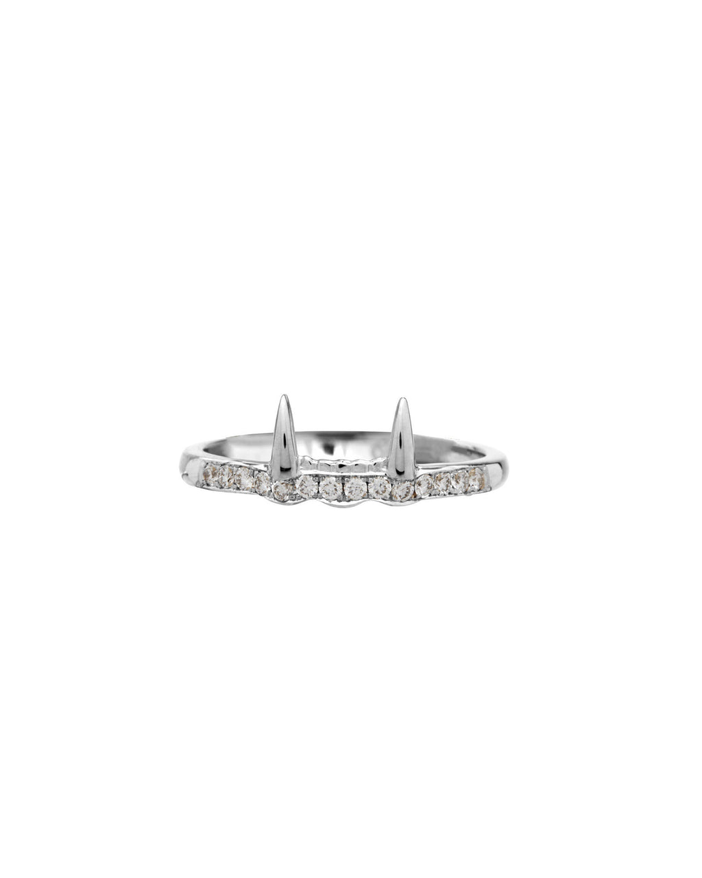 Jaw Lower 18K Whitegold Ring w. Lab-Grown Diamond