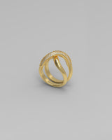 Thorn Double Pave 18K Gold Ring w. Diamonds