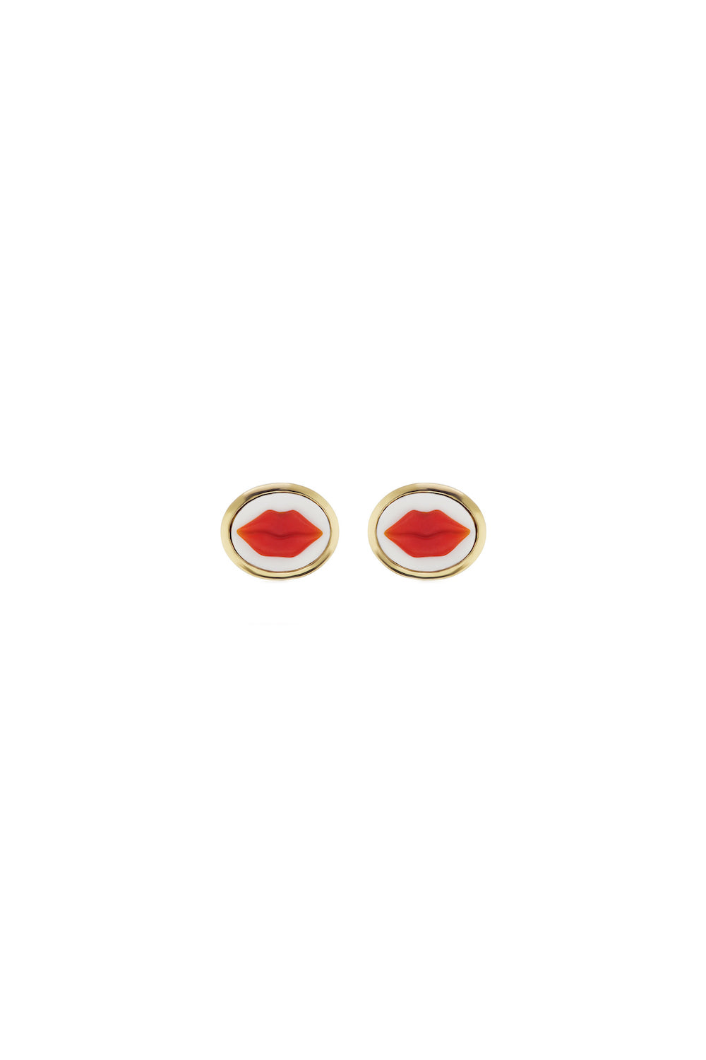 Lady is a Tramp 18K Gold Studs w. Agate