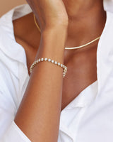 Large Tennis Gold Tennis Bracelet w. Lab-Grown Diamond