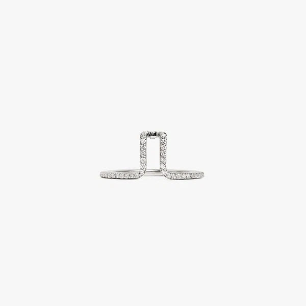 LIL 18K Whitegold Pavé Oura Cover Ring w. Lab-Grown Diamonds
