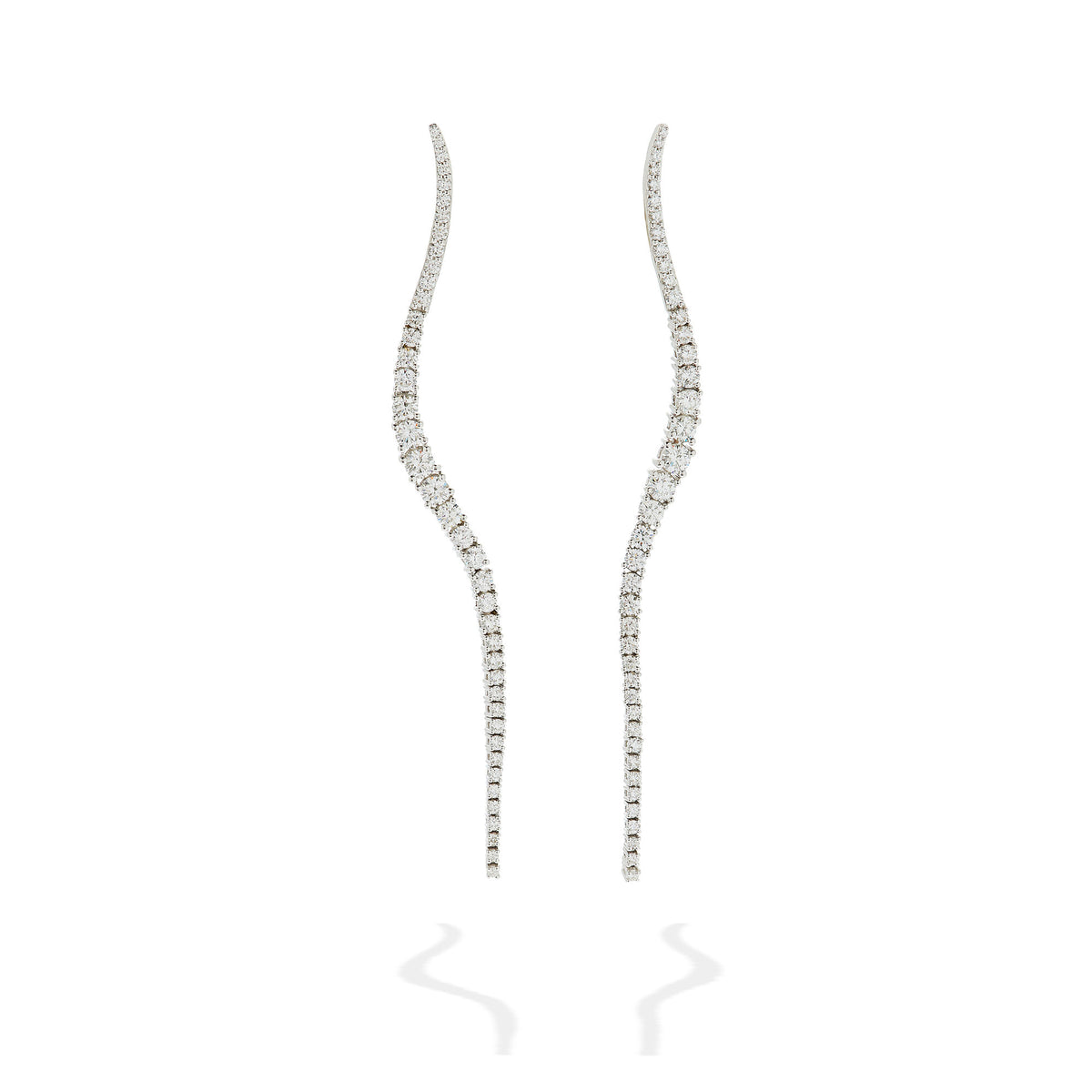 marie mas white pair of long halo earrings