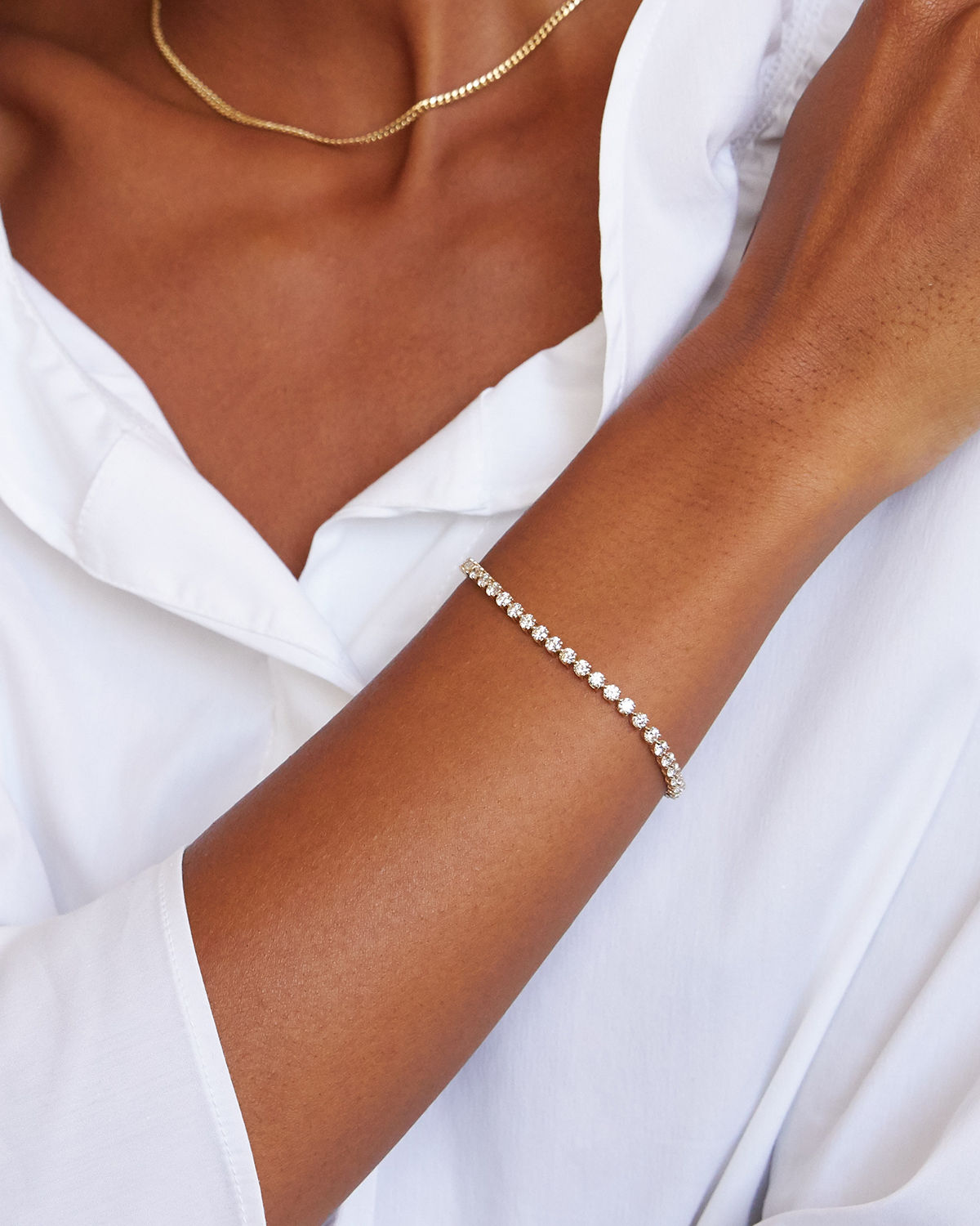 Medium Tennis 14K Gold Tennis Bracelet w. Lab-Grown Diamond