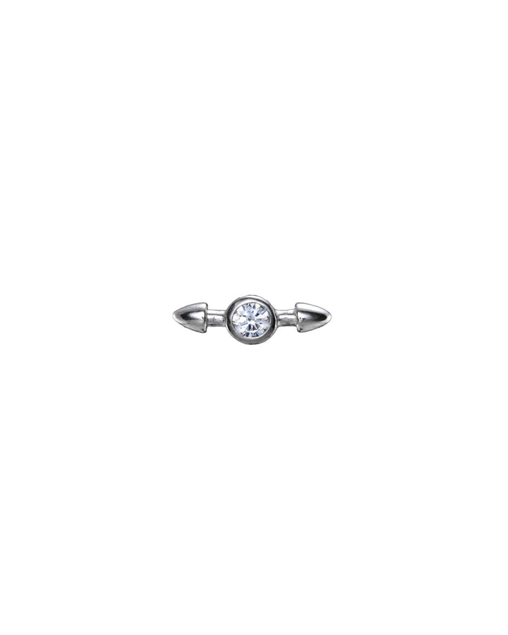 Mini durchbohrte Diamant 18K Whitegold Stud w. Labor gewachsener Diamant