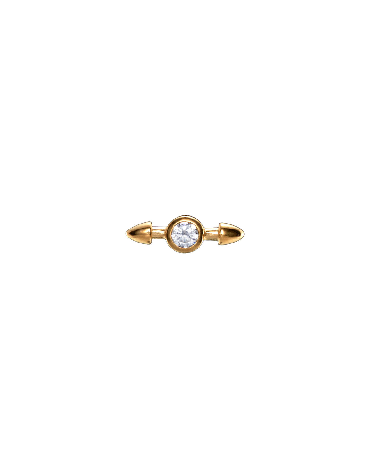 Mini Pierced Diamond 18K Gold Stud w. Lab-Grown Diamond