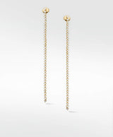 Modernist Long Drop 14K Gold Tennis Earrings & w. Lab-Grown Diamonds