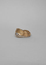Ora Open 14K Gold Ring w. Diamonds