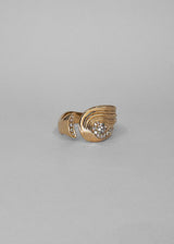 Ora Open 14K Gold Ring w. Diamonds