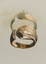 Ora Open 14K Gold Ring w. Diamonds