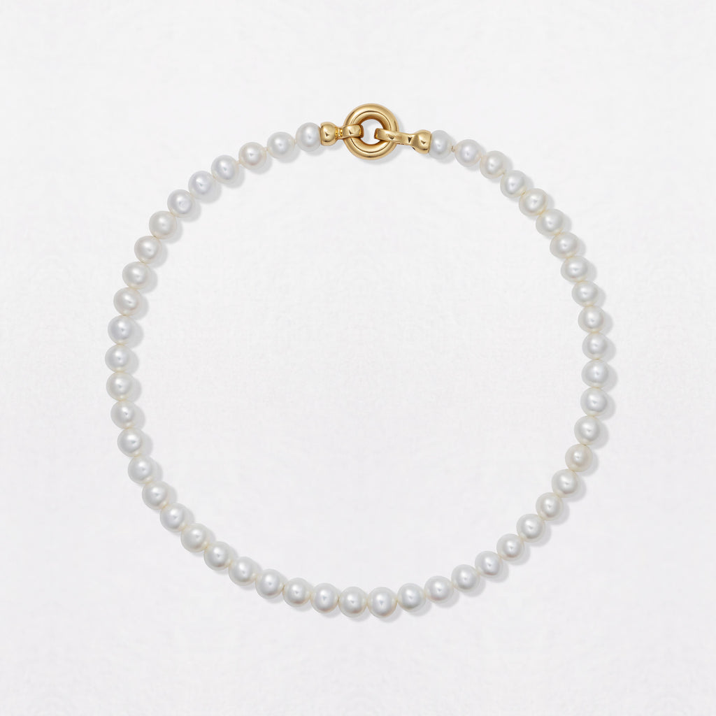 Classic Pearl Choker 18K Gold Necklace