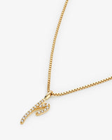 Initial P 14k Gold Necklace w. Lab-Grown Diamonds