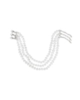 Pearl Choker 3 Strand Silver w. Pearl
