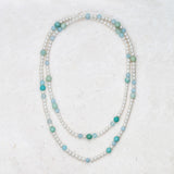 Pearl & Green Bead Long Necklace