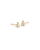 Pear 14K Gold Studs w. Lab-Grown Diamonds