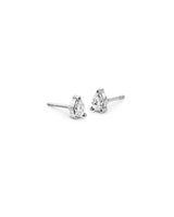 Pear 14K Whitegold Studs w. Lab-Grown Diamonds