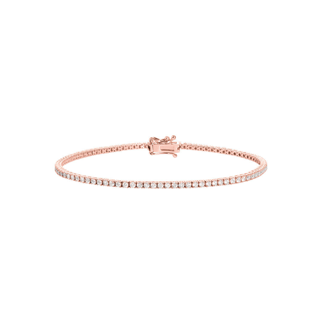 Perfect Serve 18K Rosaguld Tennisarmbånd m. Diamanter