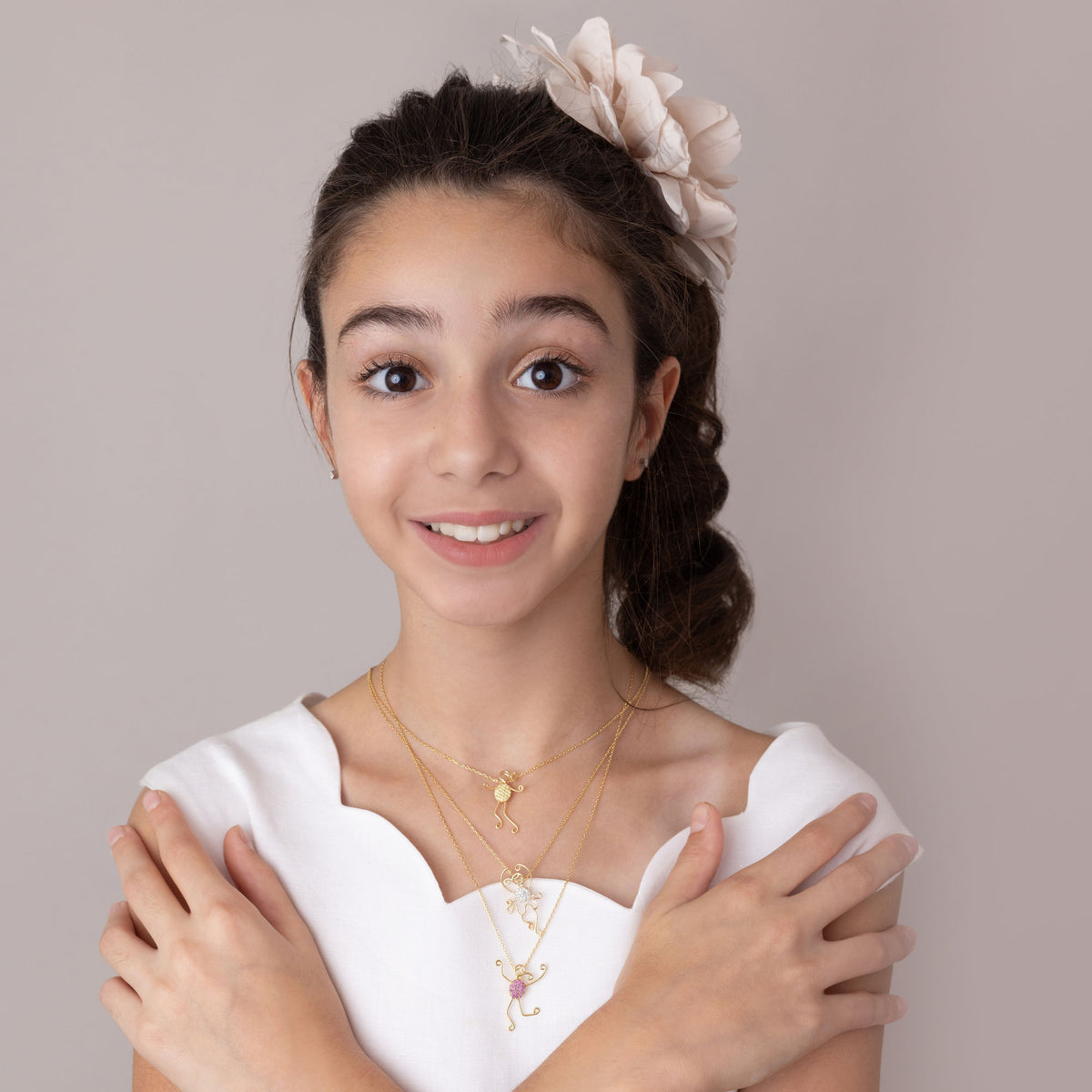 Norah 18K Gold Necklace w. Sapphires