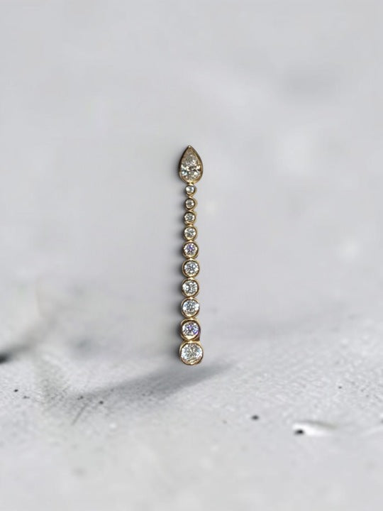 Poise Cascade 14K Gold Medium Earrings w. Lab-Grown Diamonds