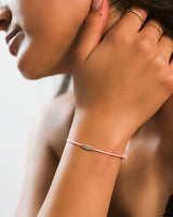 Pavé Cord Pink 14k Hvidguld Armbånd m. Lab-Grown Diamanter