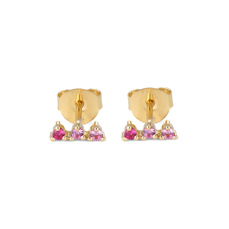 Pinky 14K Gold Plated Stud w. Zirconia