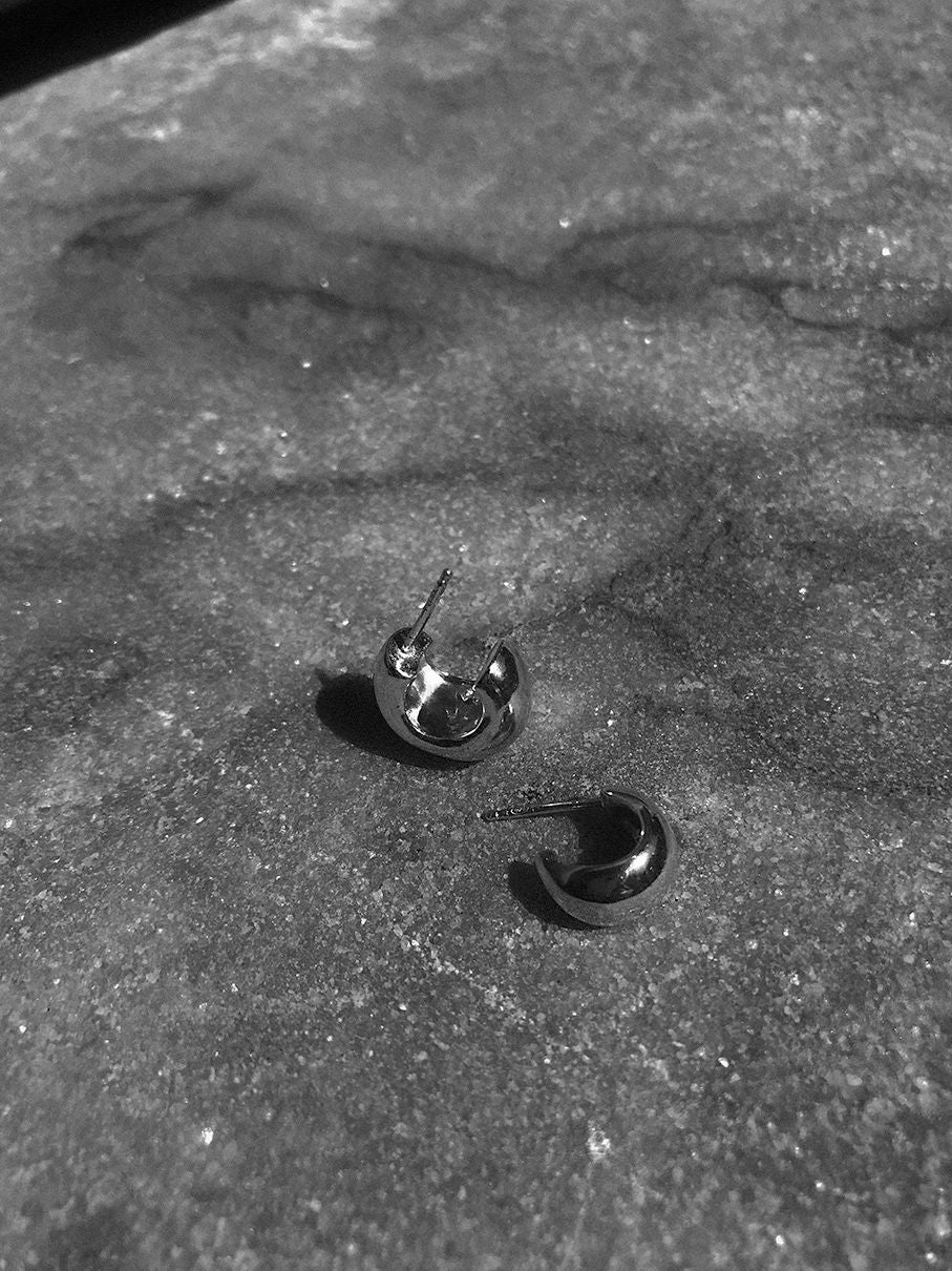 Puka II Silver Hoops
