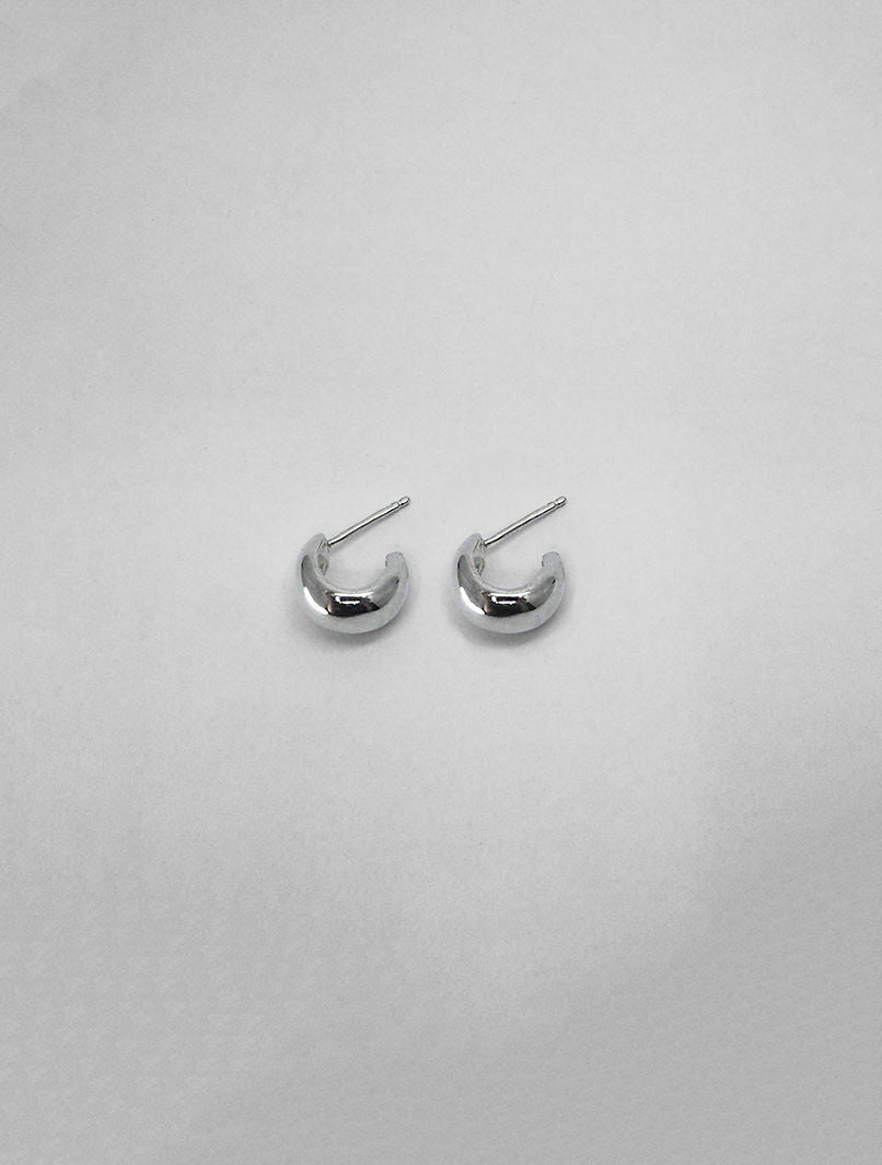 Puka II Silver Hoops