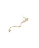 Diamond Quintet Connector 14K Gold Studs w. Lab-Grown Diamond