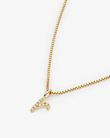 Initial R 14k Gold Necklace w. Lab-Grown Diamonds