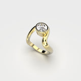 Bare Souls Wave 18K Guld Ring m. 1,00 ct Oval Diamant