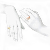 Alphabet-signetring i 18K Rosaguld m. bogstavet A og en Lab-Grown Diamant