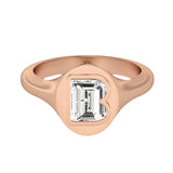 Alphabet 18K Rosaguld Signetring med bogstavet B og en Lab-Grown Diamant