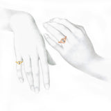 Alphabet-signetring i 18K Rosaguld med bogstavet E og en Lab-Grown Diamant