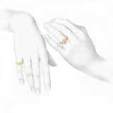 Alphabet 18K Rosegold Initial G Signet Ring w. Solitaire Lab-Grown Diamond