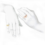 Alphabet 18K Rosegold Initial T Signet Ring w. Solitaire Lab-Grown Diamond