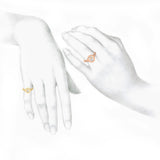 Alphabet 18K Rosegold Initial U Signet Ring w. Solitaire Lab-Grown Diamond