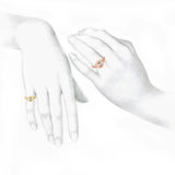 Alphabet 18K Rosegold Initial X Signet Ring w. Solitaire Lab-Grown Diamond