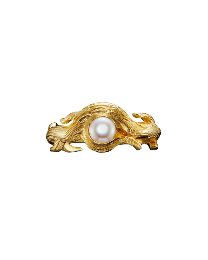Secret Garden Gold Plated Ring w. Pearl