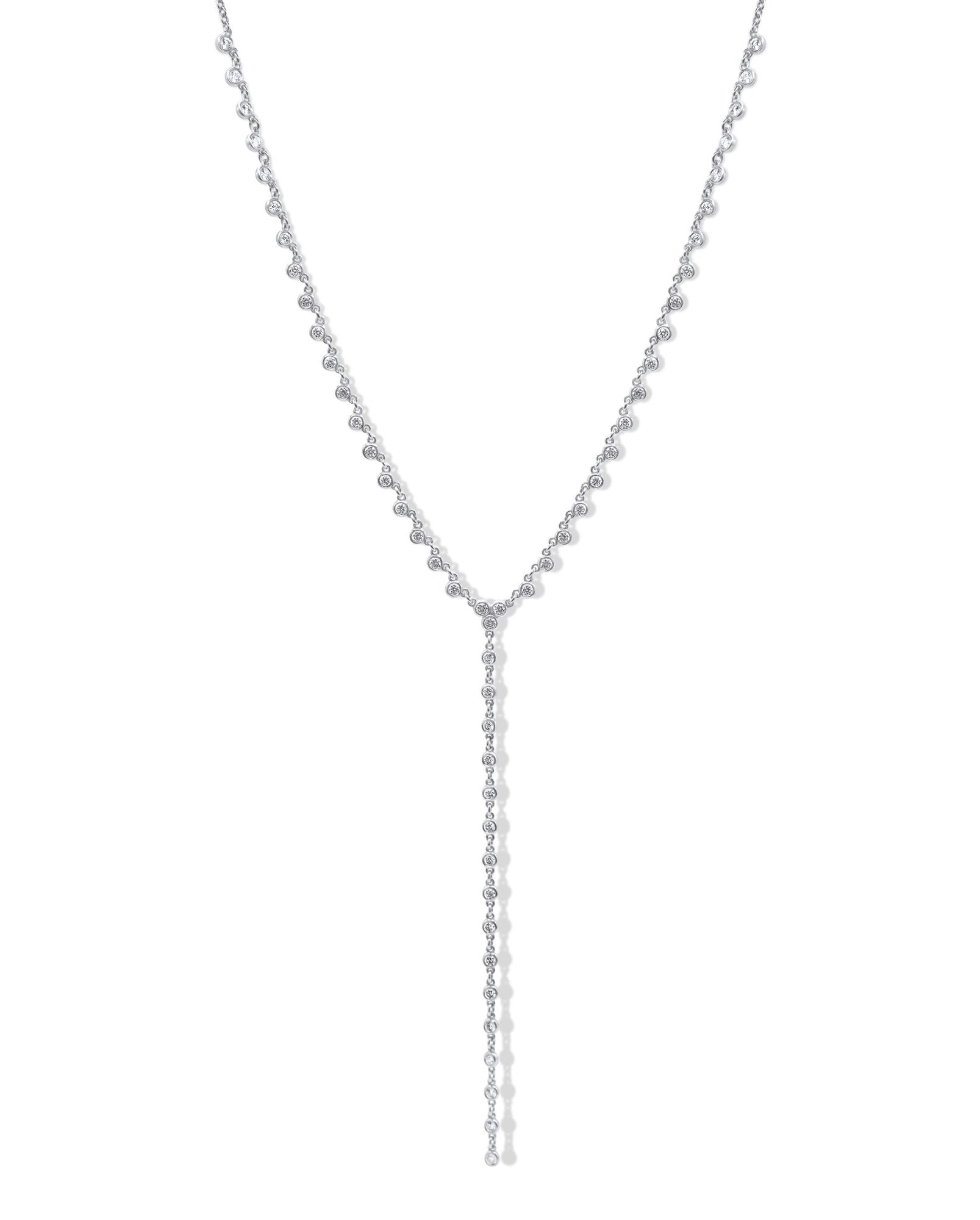 Floating Waterfall 18K Gold Necklace w. Diamonds