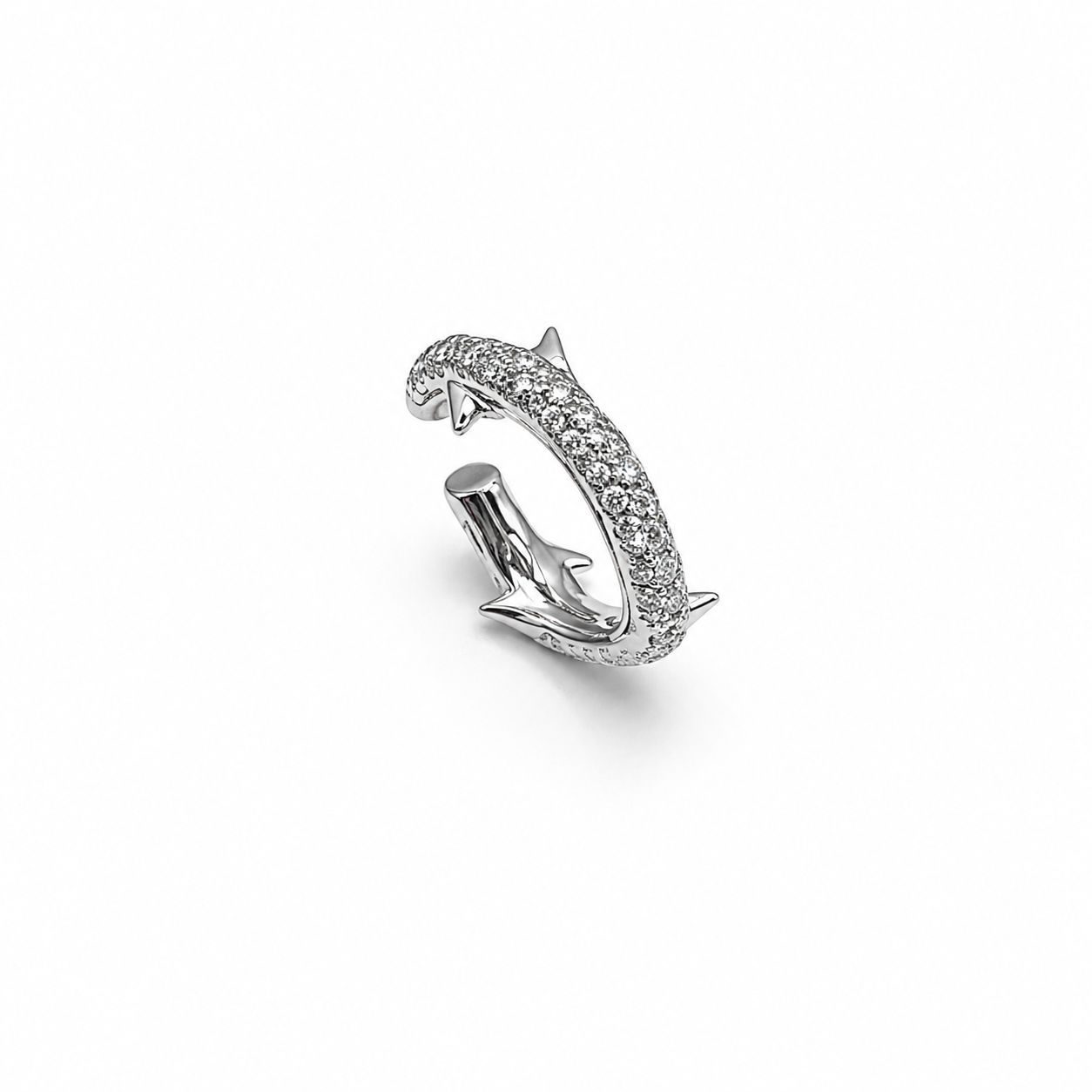 Thorns of a Rose 14K Gold Earcuff w. Diamonds