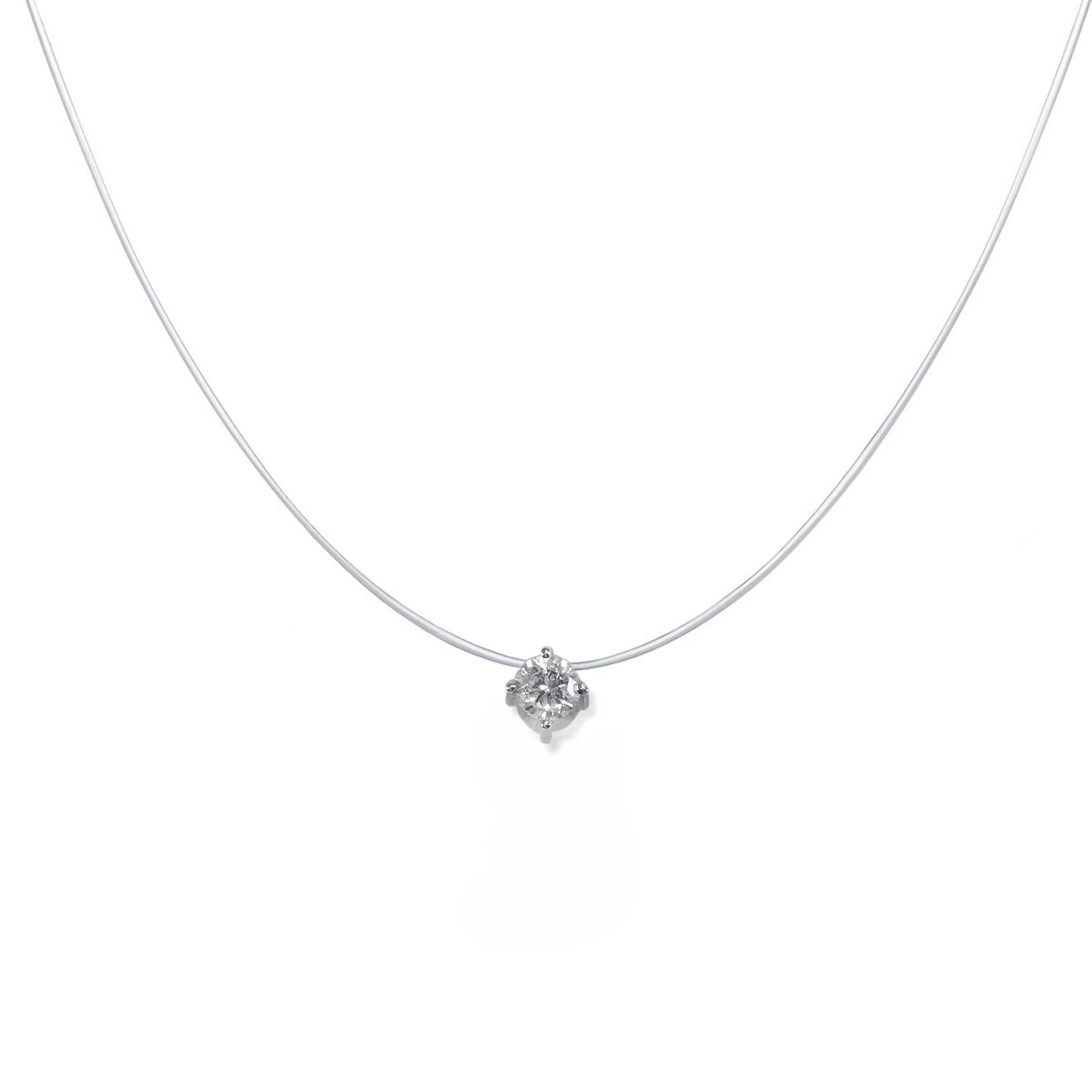 Brilliant Floating 14K Guld Halskæde m. Diamant