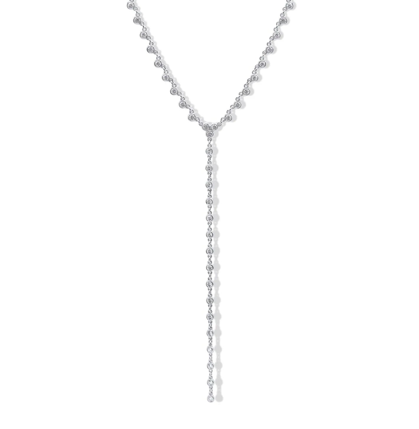 Floating Waterfall 18K Gold Necklace w. Diamonds