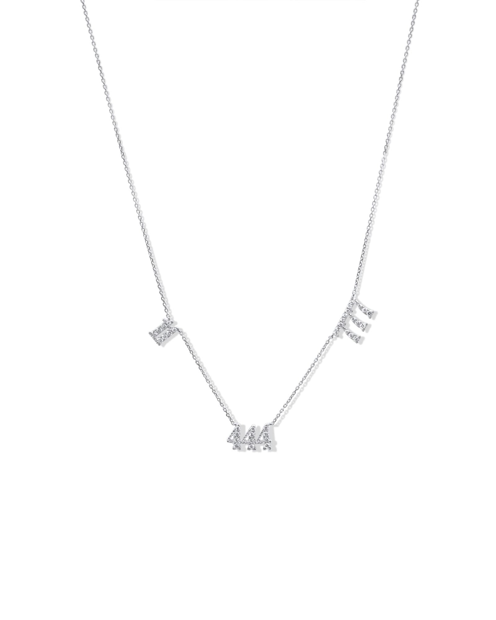 Angel Numbers 18K Gold necklace w. Lab-Grown Diamonds