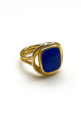 Signature 18K Gold Singet Ring w. Lapis