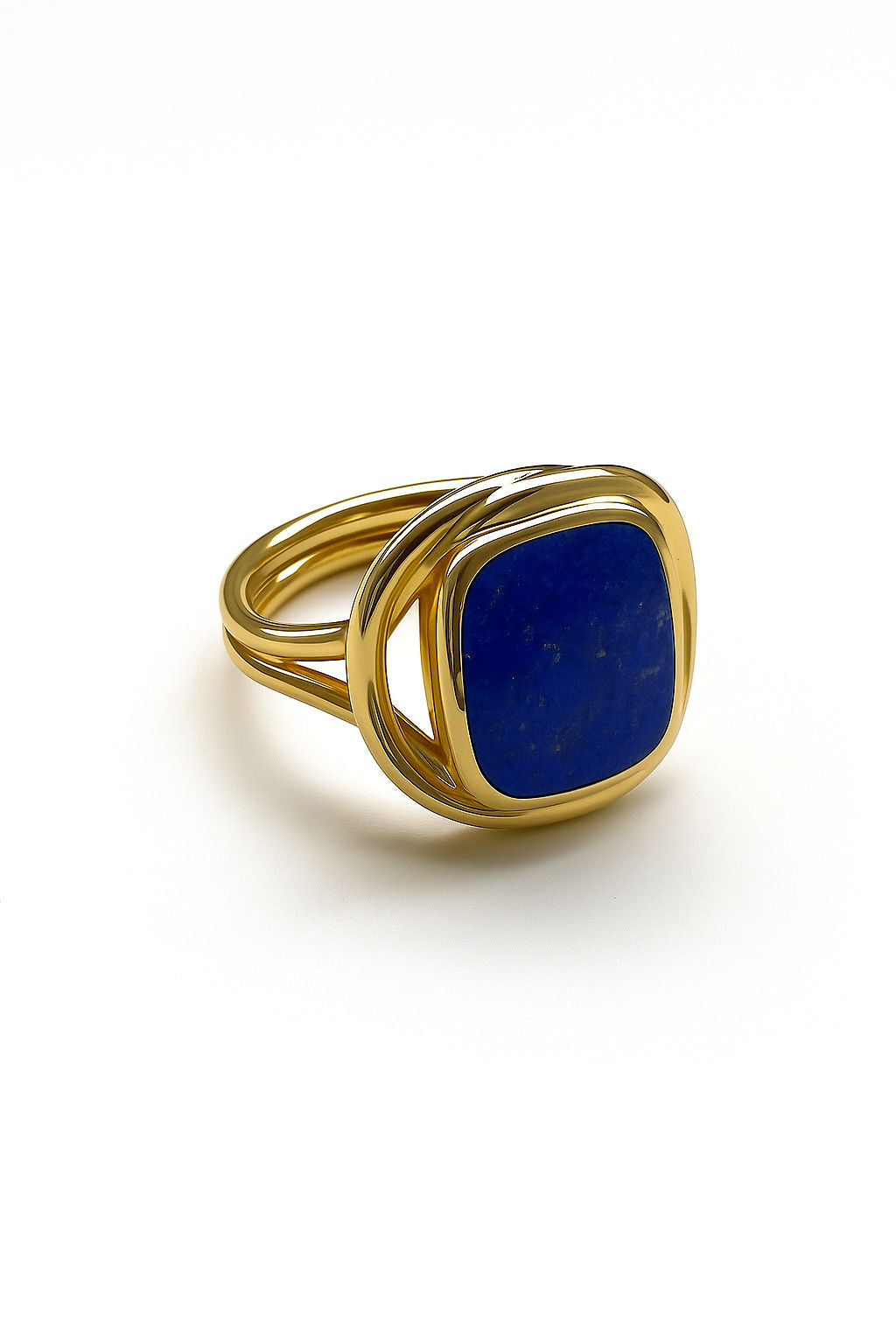 Signature 18K Gold Singet Ring w. Lapis