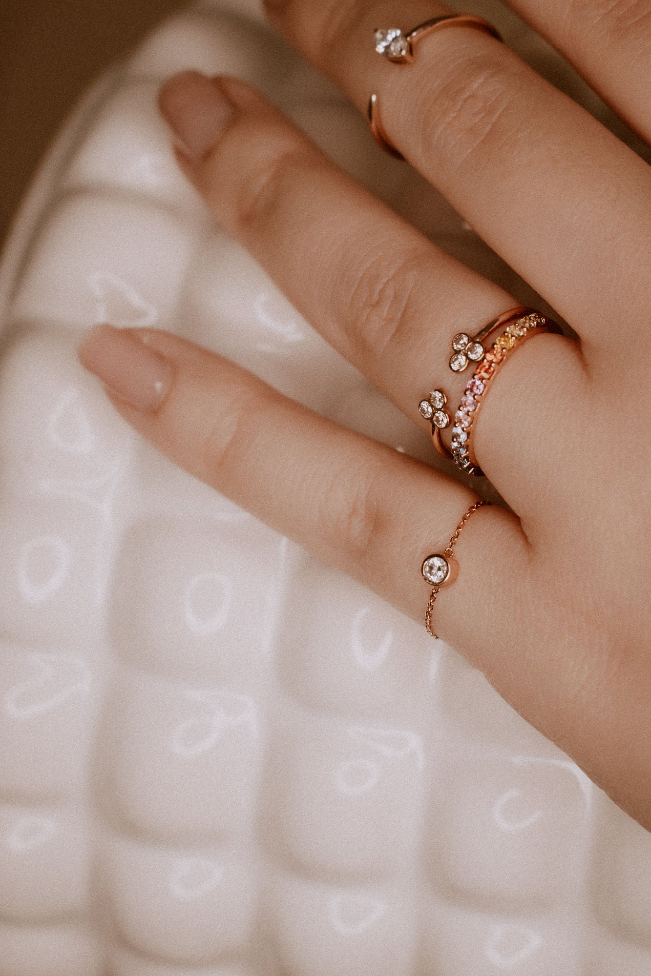 Lady Marquise 14K Gold Ring w. Diamonds