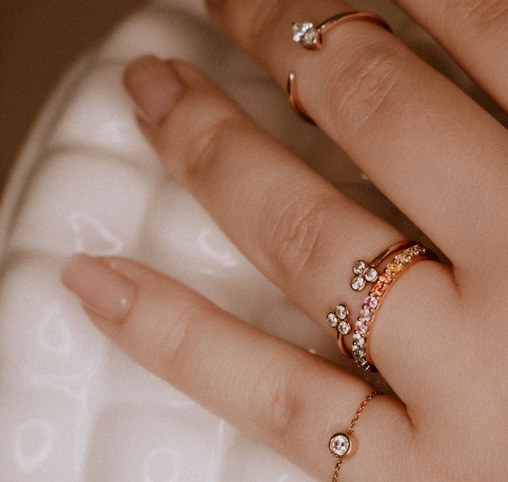 Lady Marquise 14K Gold Ring w. Diamonds