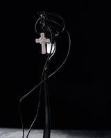 Tennis Cross 14K Gold Pendant w. Diamonds
