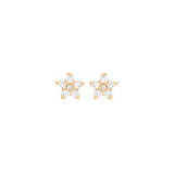 Small Shooting Stars 18K Gold Earrings w. Diamonds